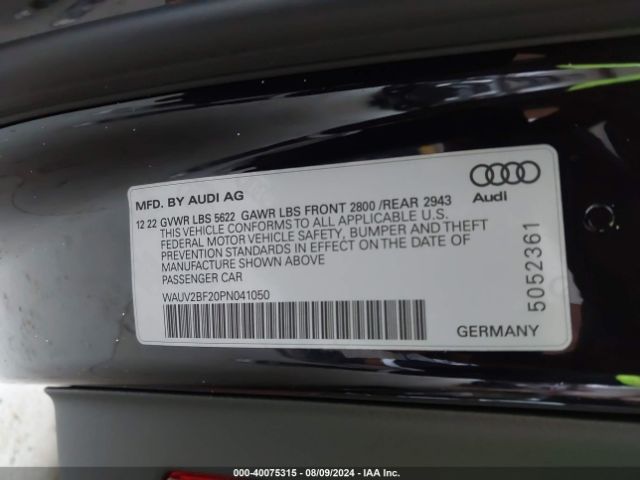 Photo 8 VIN: WAUV2BF20PN041050 - AUDI A7 