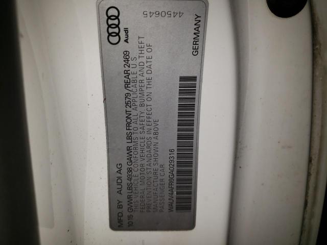 Photo 9 VIN: WAUV4AFR6GA029316 - AUDI S5 PRESTIG 