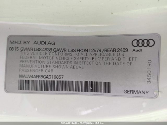 Photo 8 VIN: WAUV4AFR8GA016857 - AUDI S5 