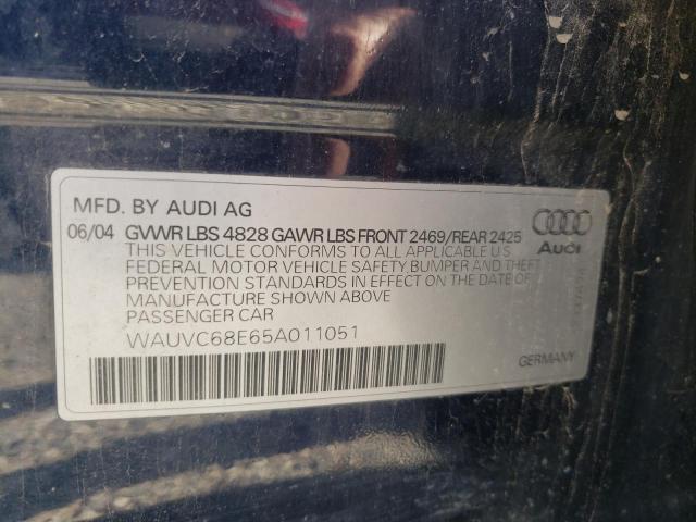 Photo 9 VIN: WAUVC68E65A011051 - AUDI A4 1.8T AV 