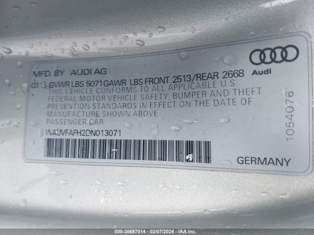 Photo 8 VIN: WAUVFAFH2DN013071 - AUDI A5 