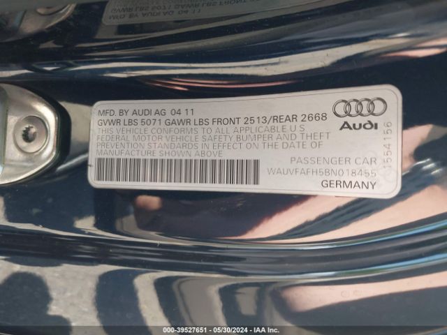 Photo 8 VIN: WAUVFAFH5BN018455 - AUDI A5 