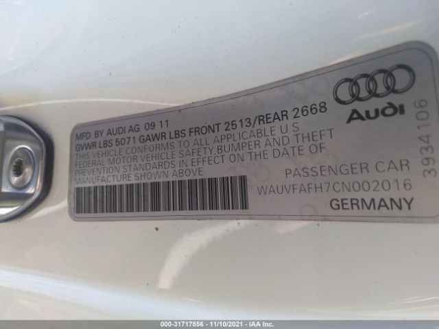 Photo 8 VIN: WAUVFAFH7CN002016 - AUDI A5 