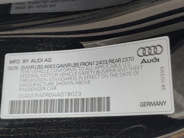 Photo 9 VIN: WAUVFAFR0AA018023 - AUDI A5 PRESTIG 