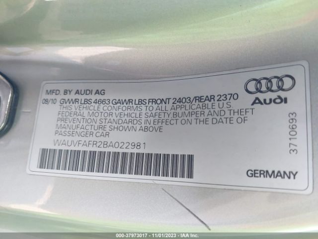 Photo 8 VIN: WAUVFAFR2BA022981 - AUDI A5 