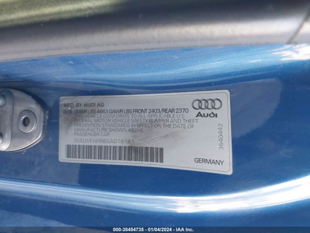 Photo 8 VIN: WAUVFAFR8AA016181 - AUDI A5 