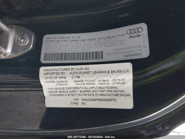 Photo 8 VIN: WAUVGAFH6AN009775 - AUDI S5 