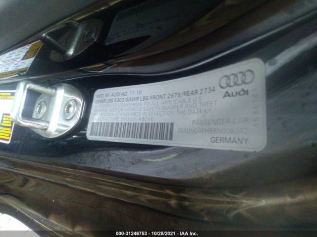 Photo 8 VIN: WAUVGAFH8BN008242 - AUDI S5 