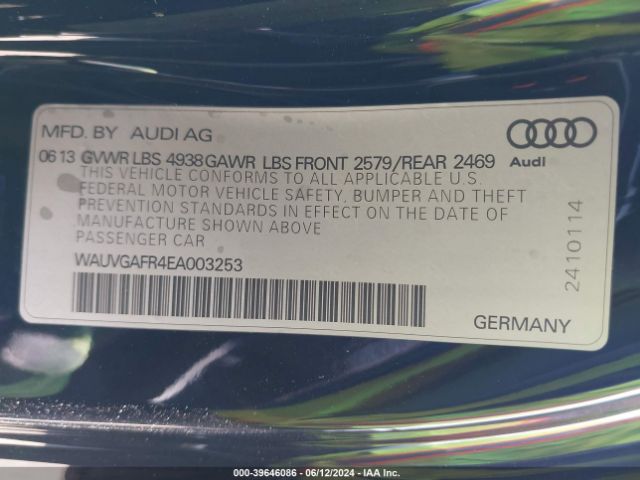 Photo 8 VIN: WAUVGAFR4EA003253 - AUDI S5 