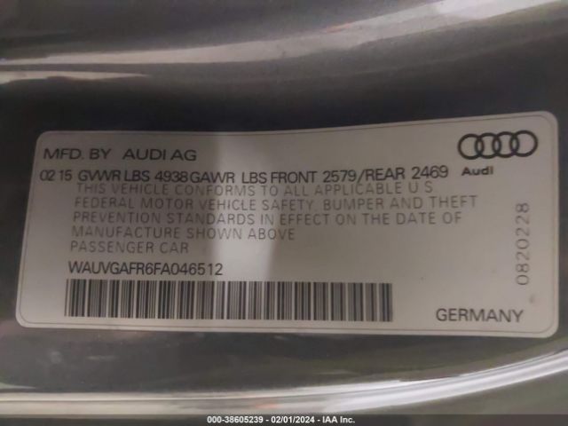 Photo 8 VIN: WAUVGAFR6FA046512 - AUDI S5 