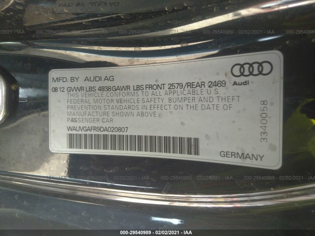 Photo 8 VIN: WAUVGAFR9DA020807 - AUDI S5 