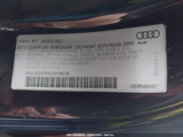 Photo 8 VIN: WAUVGAFRXEA014676 - AUDI S5 