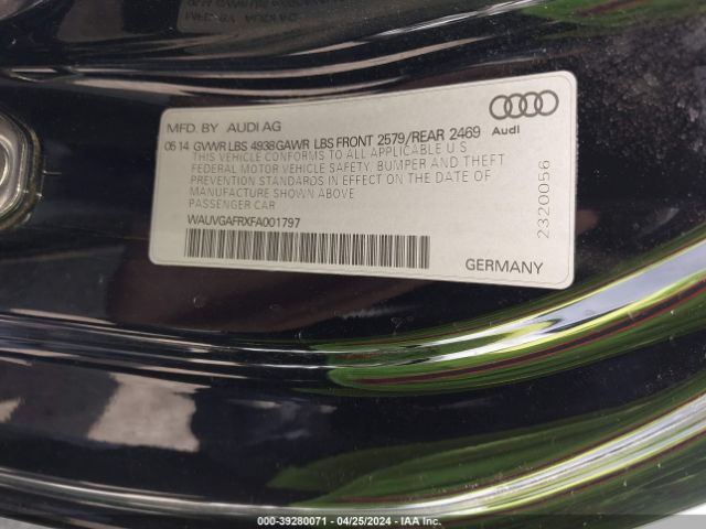 Photo 8 VIN: WAUVGAFRXFA001797 - AUDI S5 