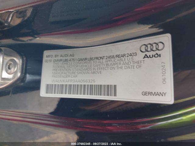 Photo 8 VIN: WAUVKAFR3AA056325 - AUDI A5 