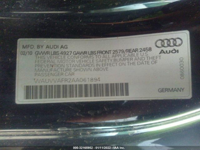 Photo 8 VIN: WAUVVAFR2AA061894 - AUDI S5 