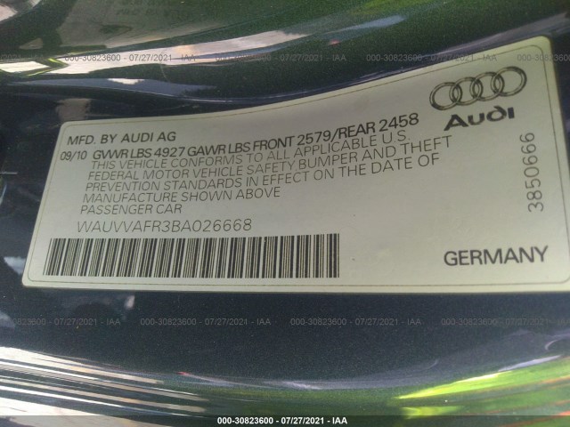 Photo 8 VIN: WAUVVAFR3BA026668 - AUDI S5 