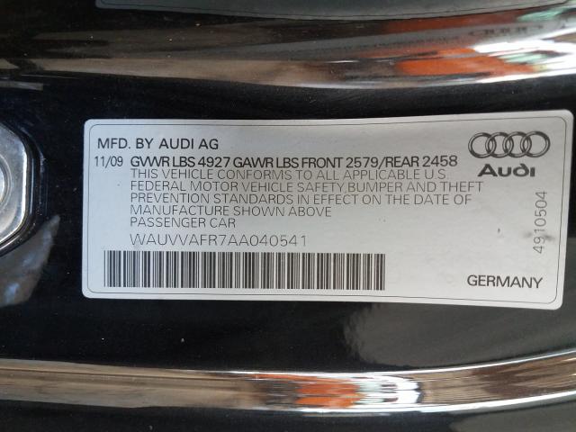 Photo 9 VIN: WAUVVAFR7AA040541 - AUDI S5 QUATTRO 