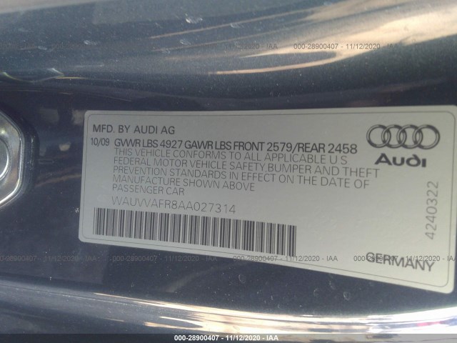 Photo 8 VIN: WAUVVAFR8AA027314 - AUDI S5 