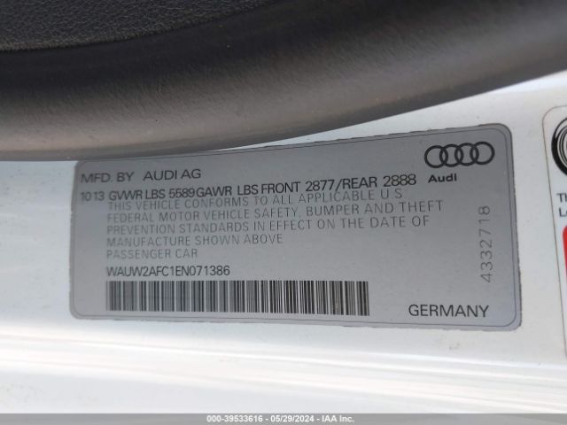 Photo 8 VIN: WAUW2AFC1EN071386 - AUDI S7 