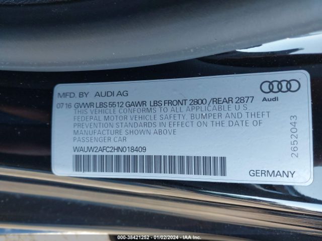 Photo 8 VIN: WAUW2AFC2HN018409 - AUDI A7 