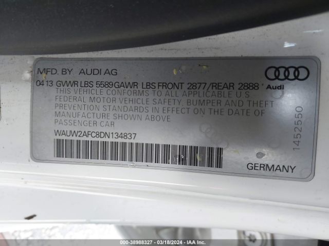 Photo 8 VIN: WAUW2AFC8DN134837 - AUDI S7 