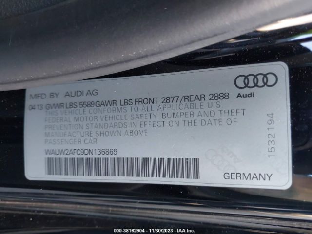 Photo 8 VIN: WAUW2AFC9DN136869 - AUDI S7 