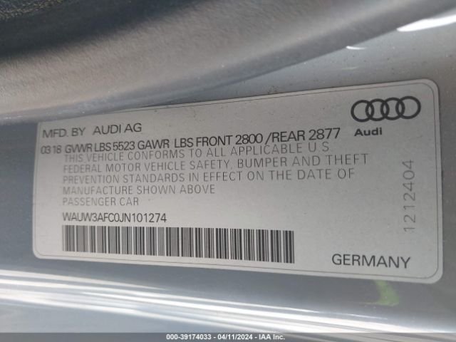 Photo 8 VIN: WAUW3AFC0JN101274 - AUDI A7 