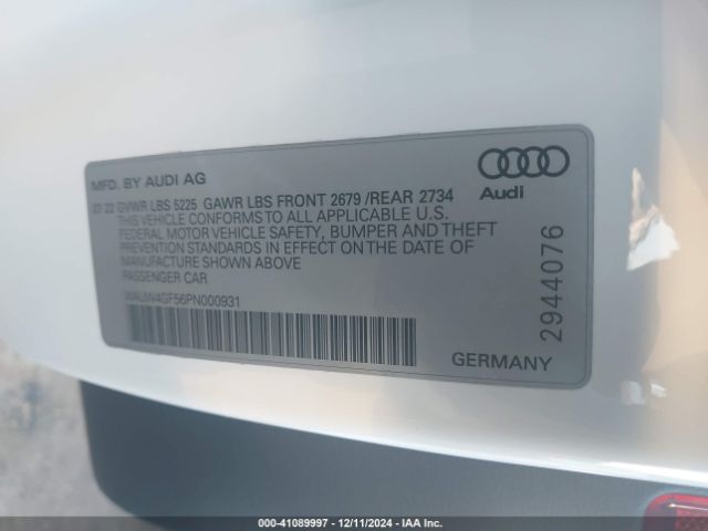 Photo 8 VIN: WAUW4GF56PN000931 - AUDI S5 