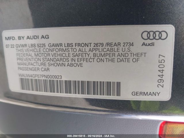 Photo 8 VIN: WAUW4GF57PN000923 - AUDI S5 