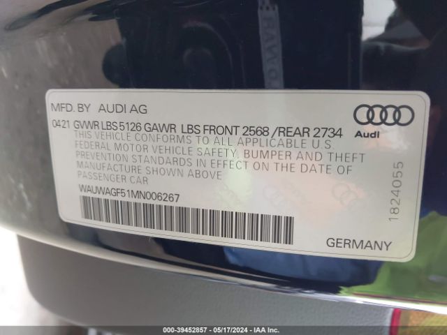 Photo 8 VIN: WAUWAGF51MN006267 - AUDI A5 CABRIOLET 