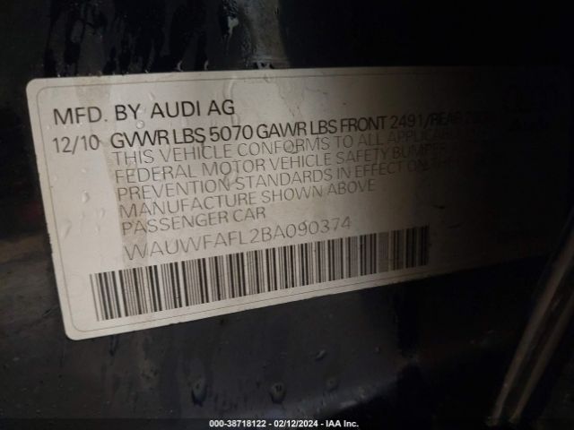 Photo 8 VIN: WAUWFAFL2BA090374 - AUDI A4 