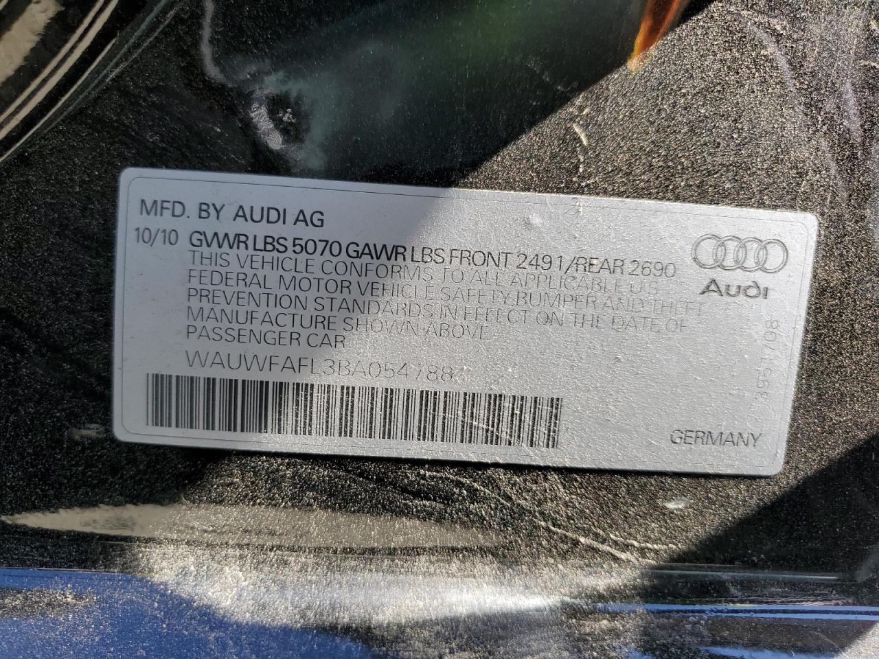 Photo 10 VIN: WAUWFAFL3BA054788 - AUDI A4 