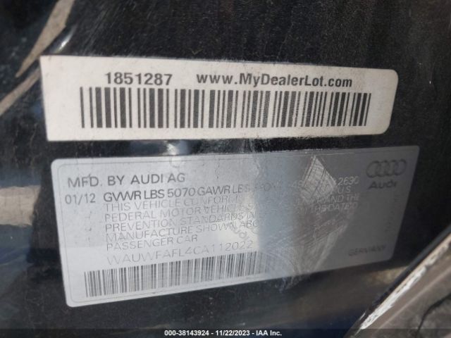 Photo 8 VIN: WAUWFAFL4CA112022 - AUDI A4 