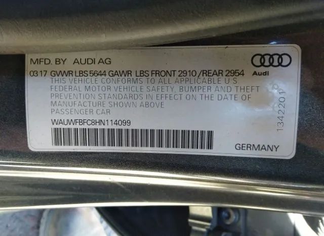 Photo 8 VIN: WAUWFBFC8HN114099 - AUDI S7 