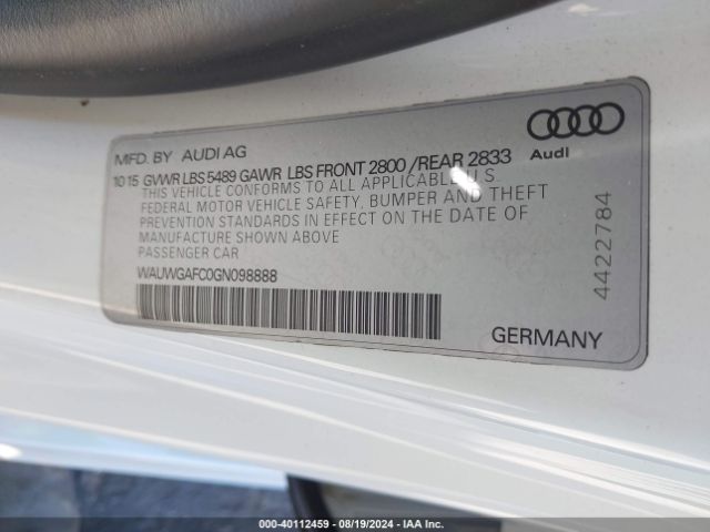 Photo 8 VIN: WAUWGAFC0GN098888 - AUDI A7 