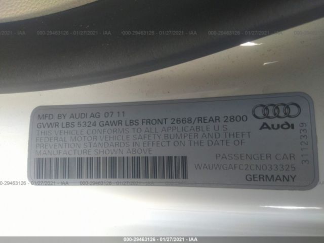 Photo 8 VIN: WAUWGAFC2CN033325 - AUDI A7 