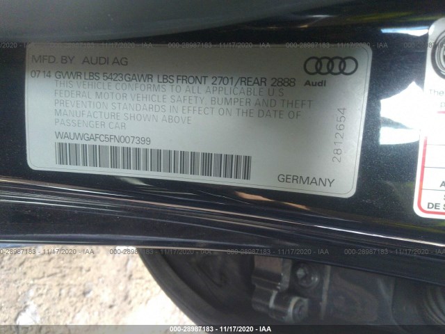 Photo 8 VIN: WAUWGAFC5FN007399 - AUDI A7 