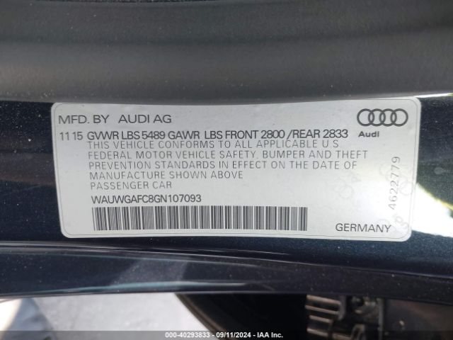 Photo 8 VIN: WAUWGAFC8GN107093 - AUDI A7 