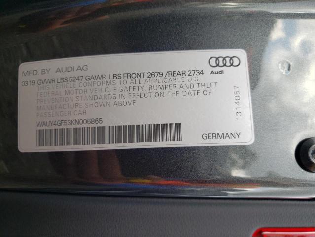 Photo 9 VIN: WAUY4GF53KN006865 - AUDI S5 PREMIUM 