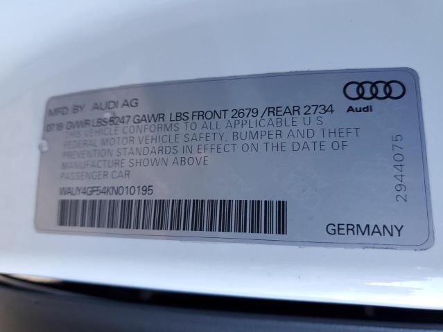 Photo 12 VIN: WAUY4GF54KN010195 - AUDI S5 PREMIUM 