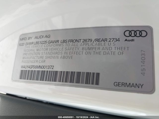 Photo 8 VIN: WAUY4GF56MN001372 - AUDI S5 