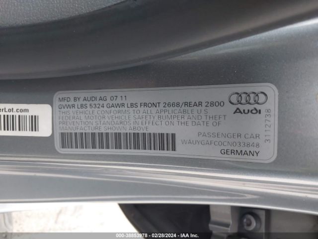 Photo 8 VIN: WAUYGAFC0CN033848 - AUDI A7 