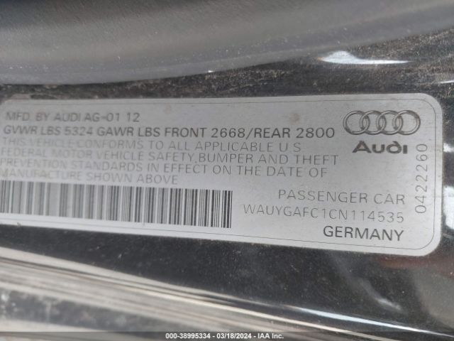 Photo 8 VIN: WAUYGAFC1CN114535 - AUDI A7 