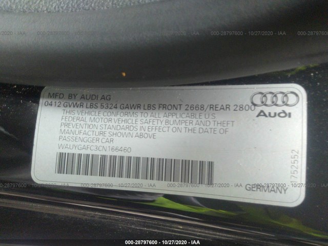 Photo 8 VIN: WAUYGAFC3CN166460 - AUDI A7 SPORTBACK 