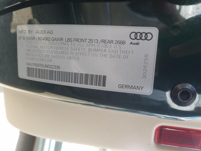 Photo 9 VIN: WAUYNGF55JN022335 - AUDI A5 PREMIUM 