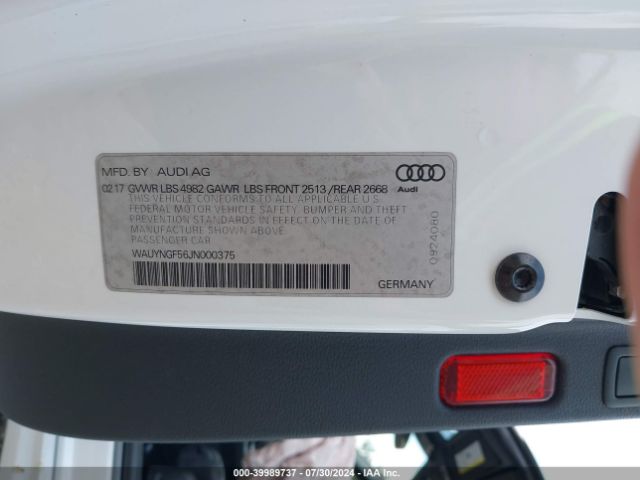 Photo 8 VIN: WAUYNGF56JN000375 - AUDI A5 