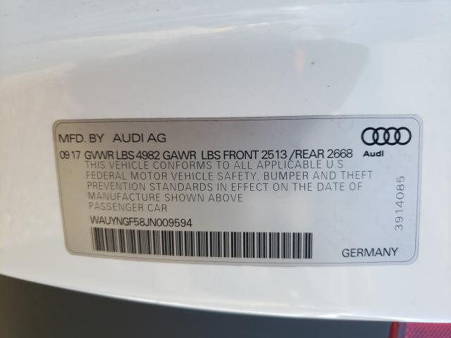 Photo 9 VIN: WAUYNGF58JN009594 - AUDI A5 PREMIUM 