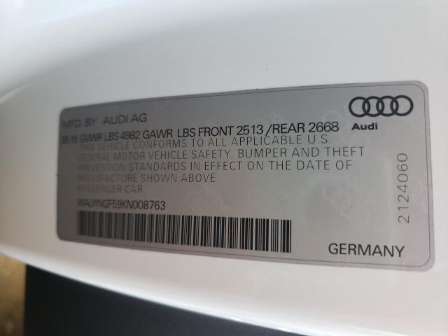 Photo 9 VIN: WAUYNGF59KN008763 - AUDI A5 PREMIUM 