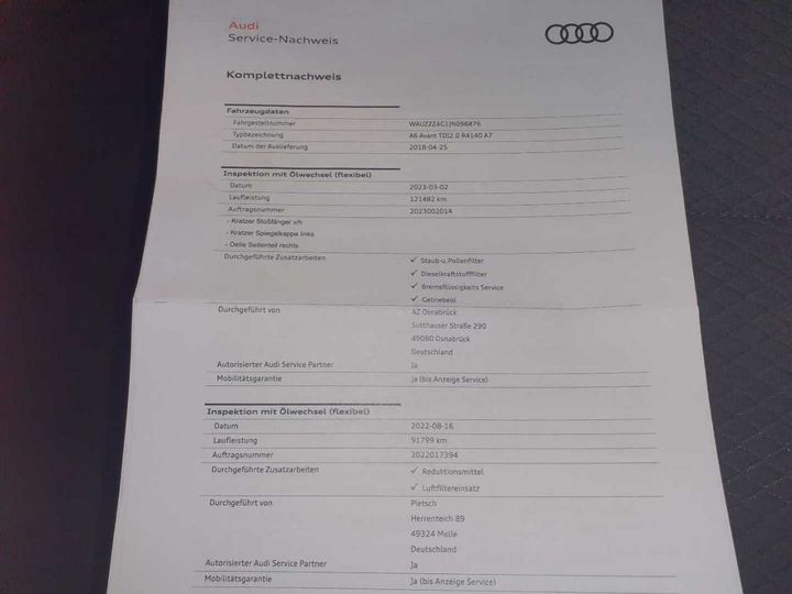 Photo 28 VIN: WAUZZZ4G1JN096876 - AUDI A6 AVANT 2.0 TDI 