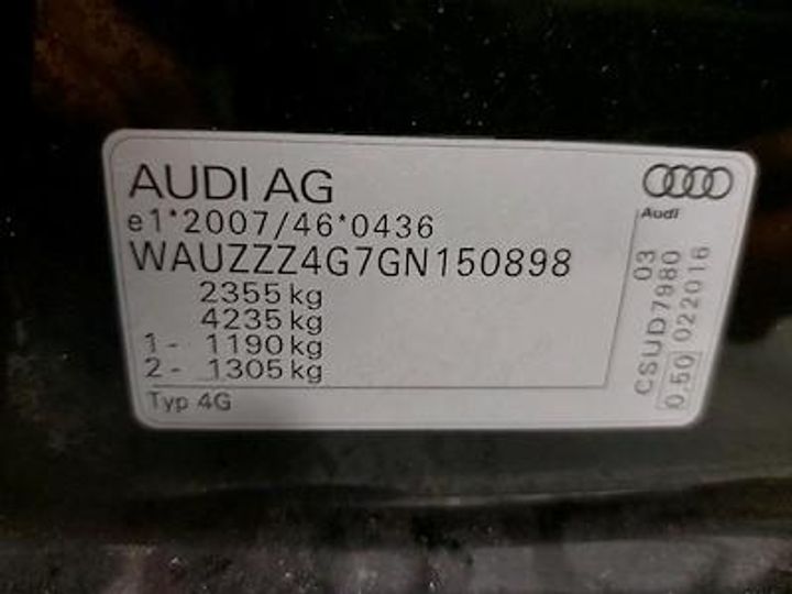 Photo 12 VIN: WAUZZZ4G7GN150898 - AUDI A6 AVANT DIESEL - 2015 